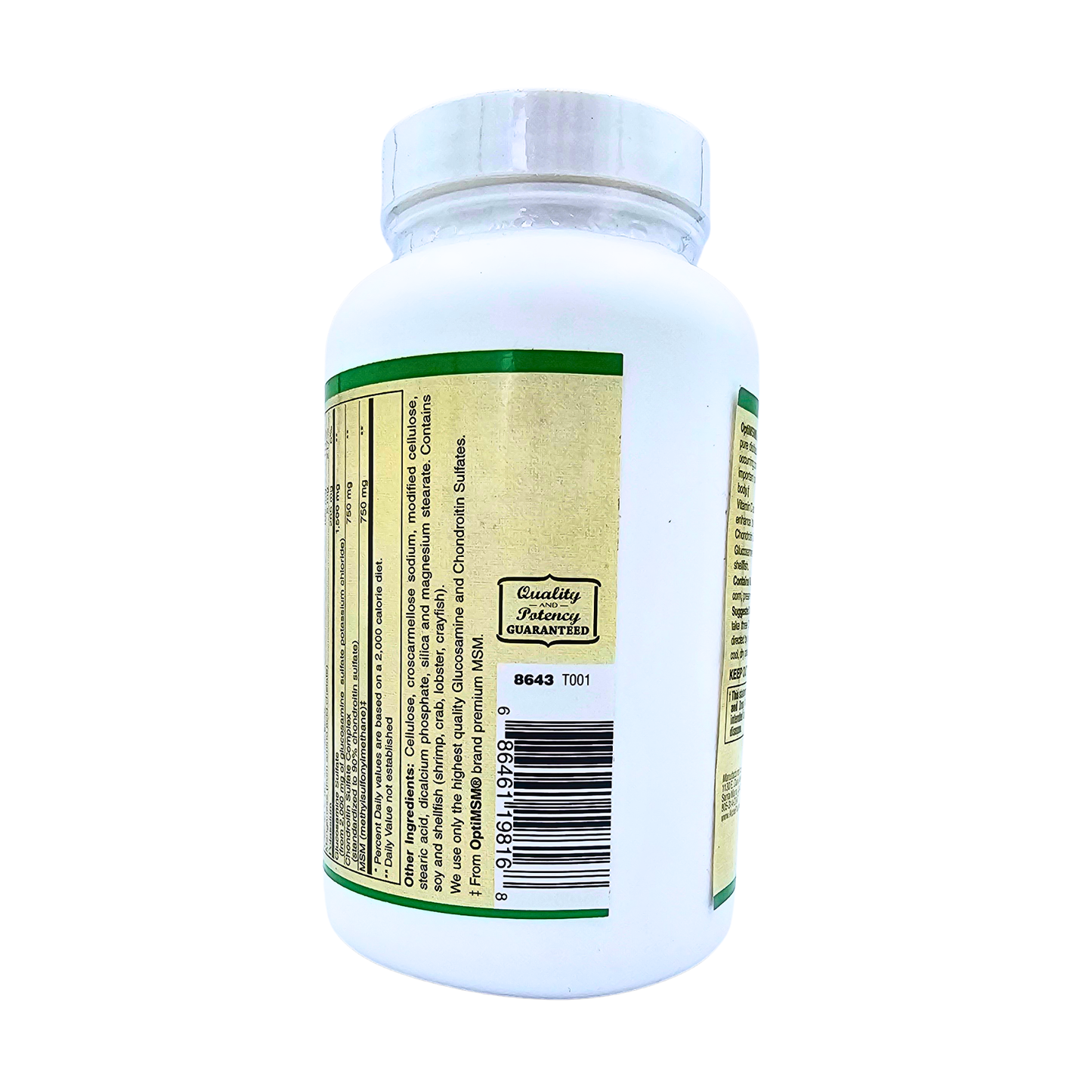 Glucosamine Sulfate, Chondroitin, & MSM Tablets