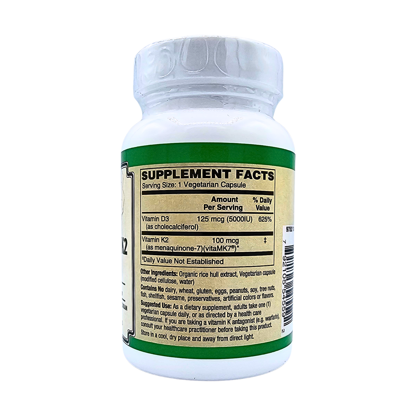 Vitamin D-3 + K2 125 mcg/100 mcg