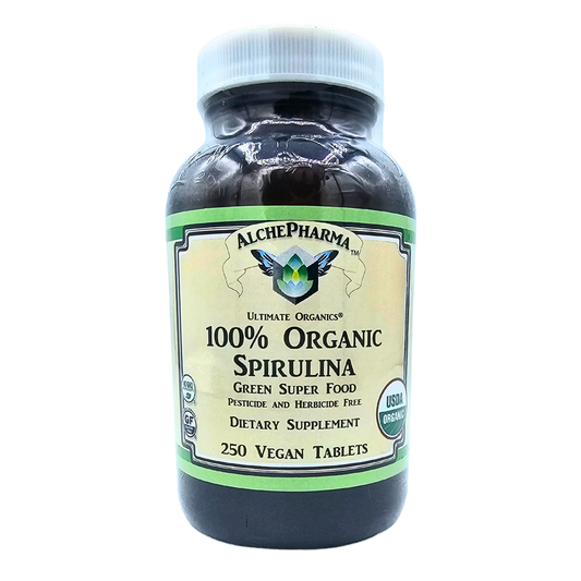 100% Organic Spirulina - Green Super Food - 250 Tablets