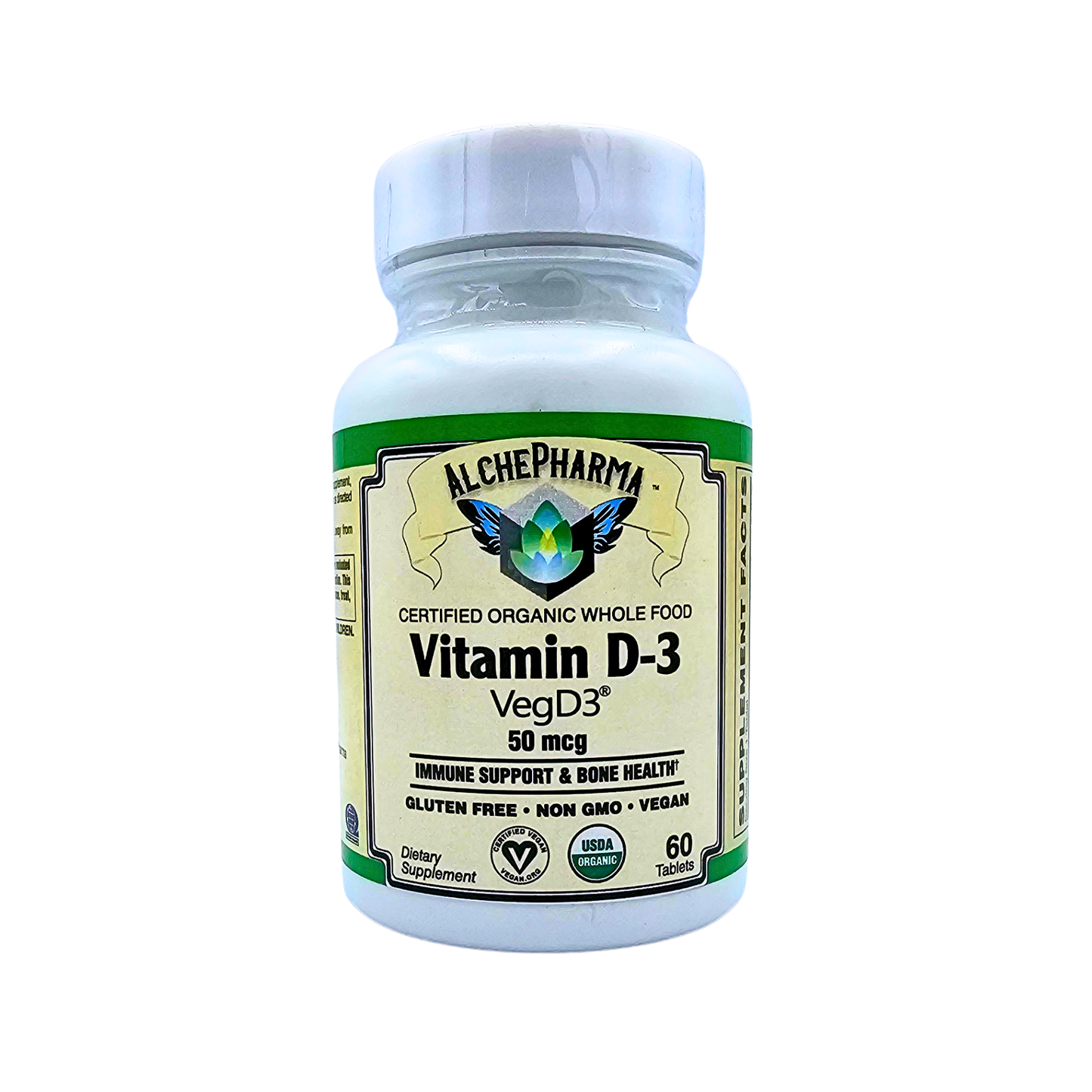 Vitamin D3 50 Mcg/2,000 IU - Certified Organic from Algae - 60 Tablets