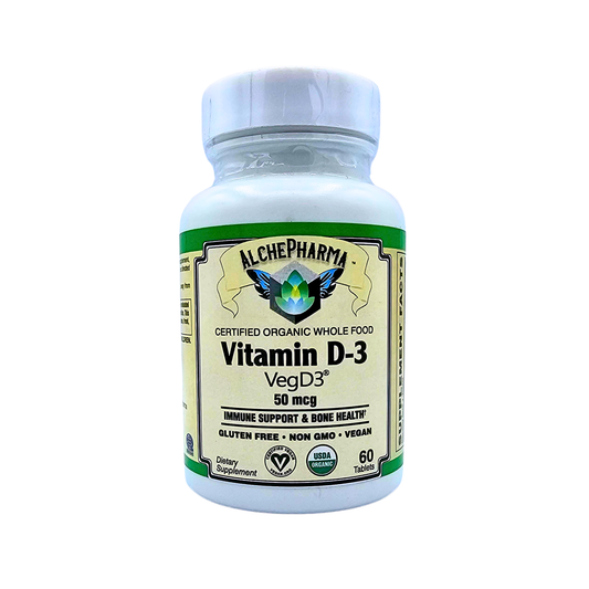 Vitamin D3 50 Mcg/2,000 IU - Certified Organic from Algae - 60 Tablets