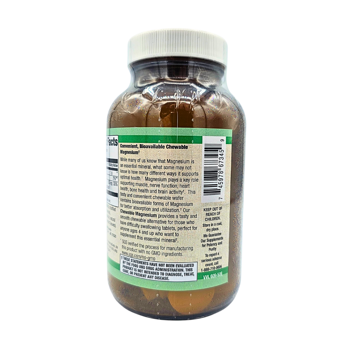 Chewable Magnesium 125 mg - Orange Cream Flavored - 50 Wafers
