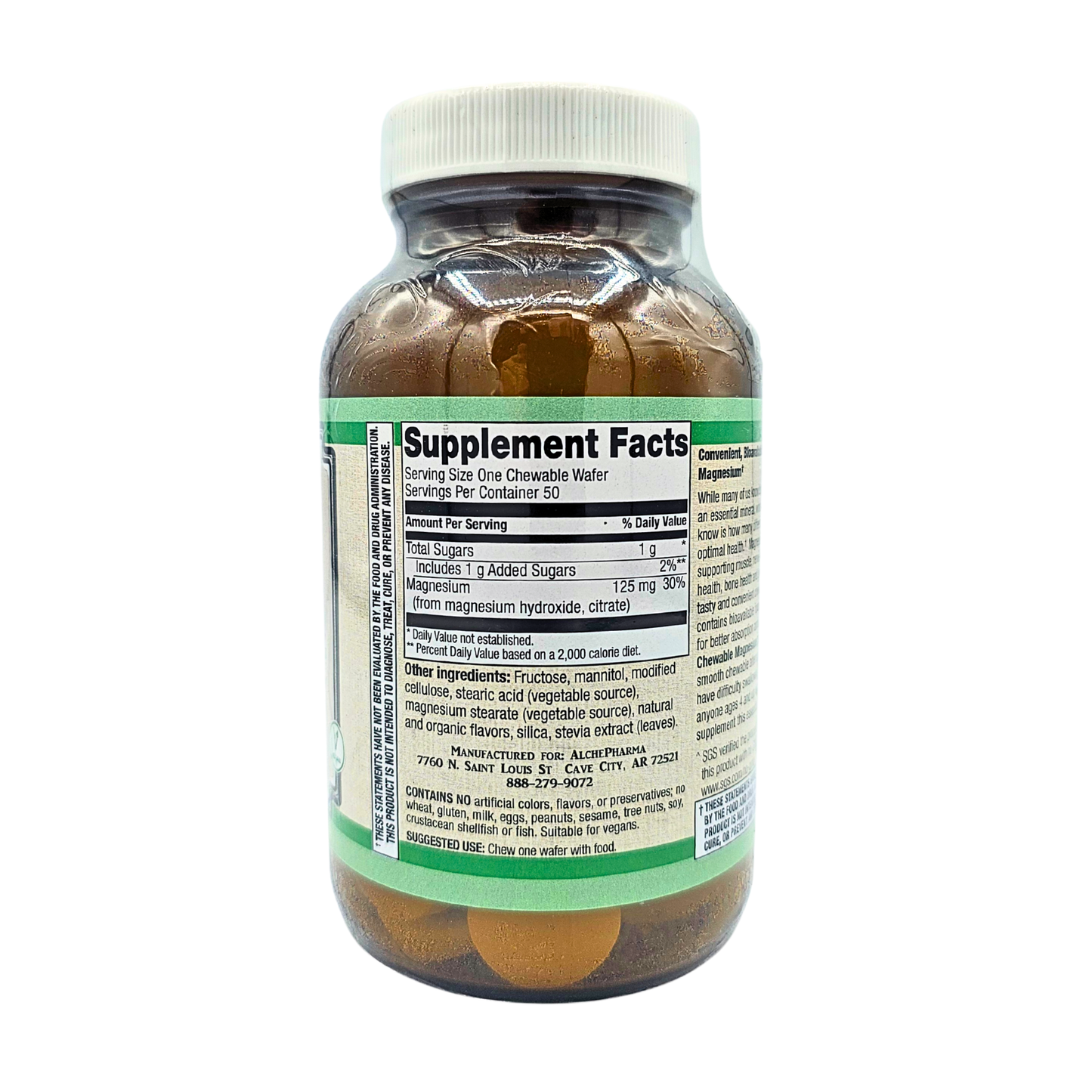 Chewable Magnesium 125 mg - Orange Cream Flavored - 50 Wafers