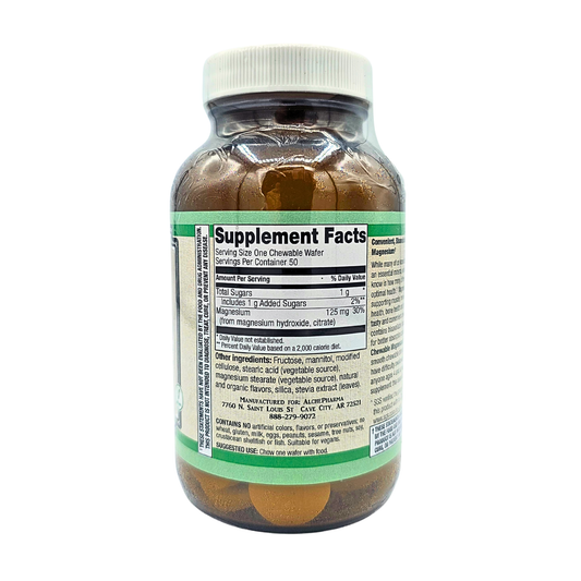 Chewable Magnesium 125 mg - Orange Cream Flavored - 50 Wafers