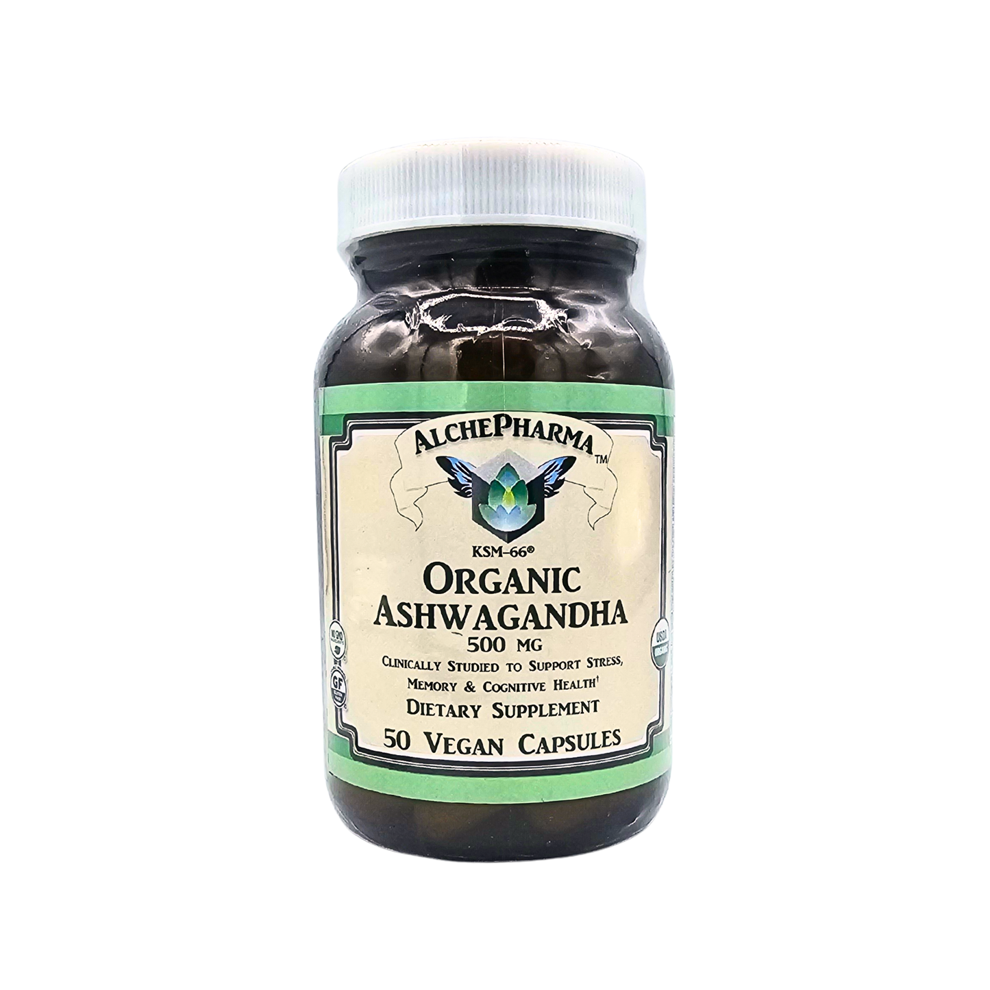 Ashwagandha - 500 Mg, Organic KSM-66 - 50 Capsules