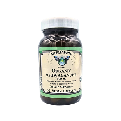 Ashwagandha - 500 Mg, Organic KSM-66 - 50 Capsules