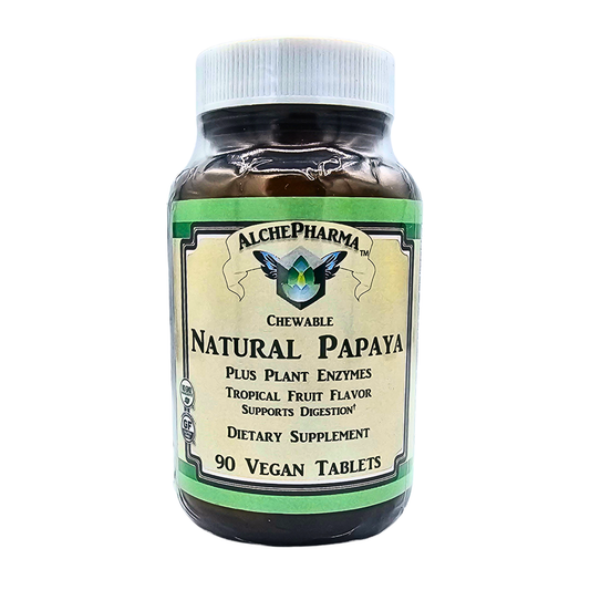 Chewable Natural Papaya Plus Plant Enzymes - Tropical Fruit Flavored