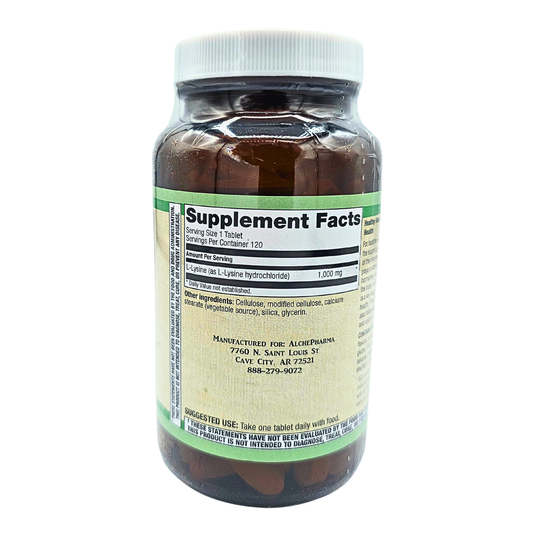 L-Lysine - 1,000 Mg, Free Form - 120 Tablets