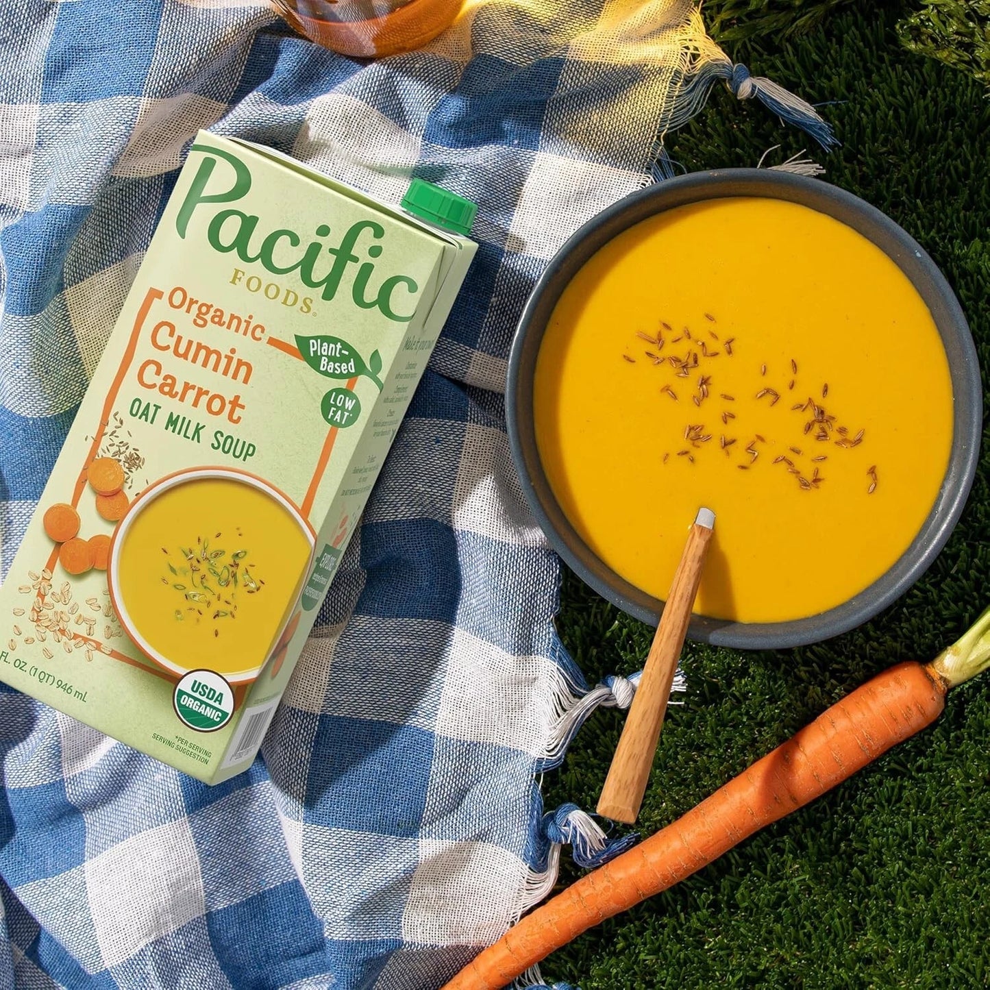Pacific Foods Organic CUMIN CARROT OAT MILK Soup Plant Based Vegan 32Oz