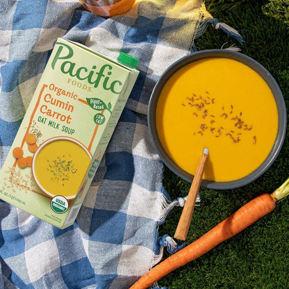 Pacific Foods Organic CUMIN CARROT OAT MILK Soup Plant Based Vegan 32Oz