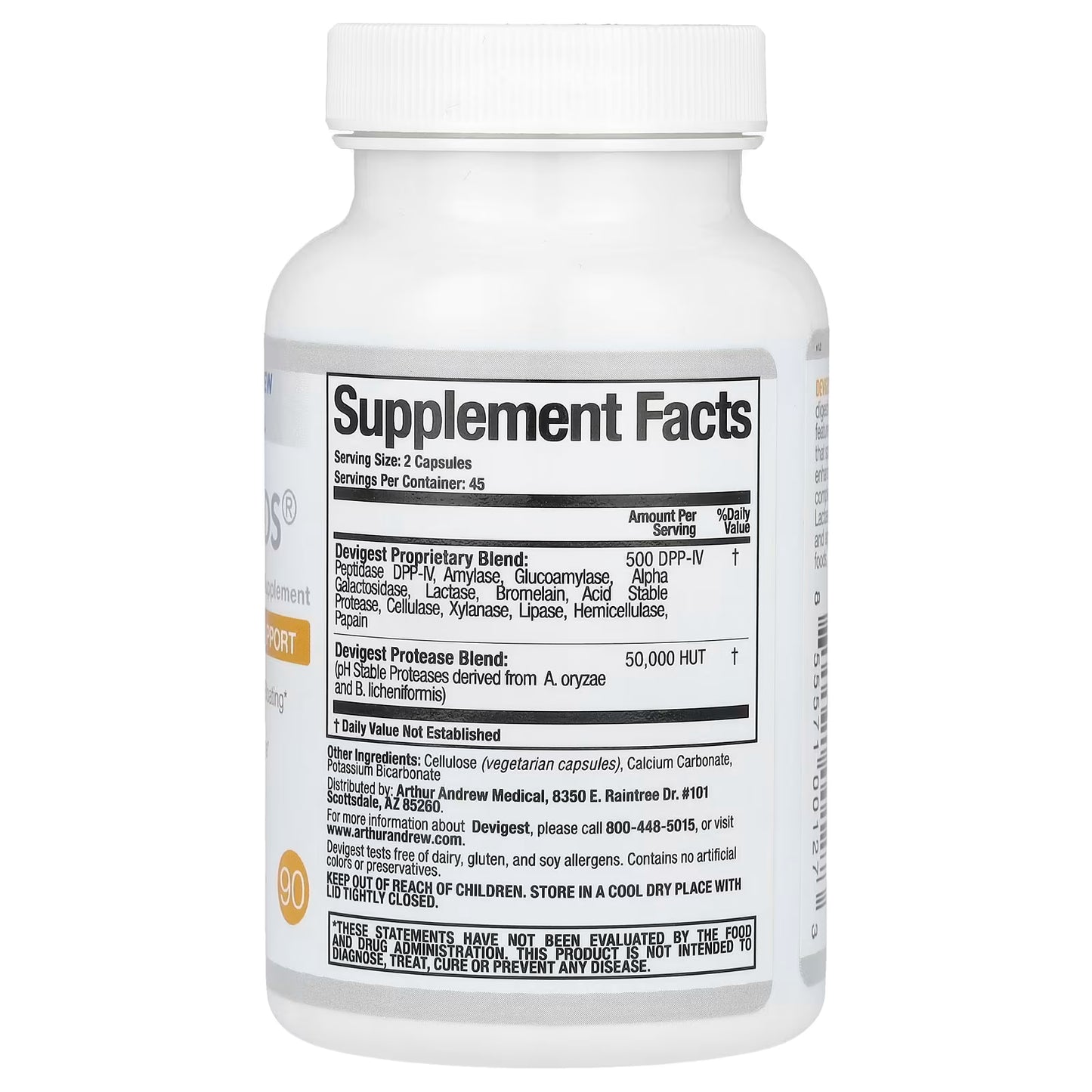 Arthur Andrew Medical Devigest ADS – Advanced Digestive Support, 90 Capsules