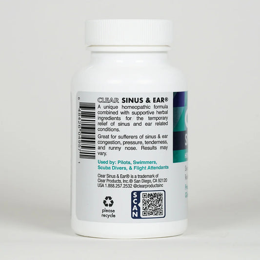 Clear Sinus & Ear - Homeopathic Formula - 60 Capsules