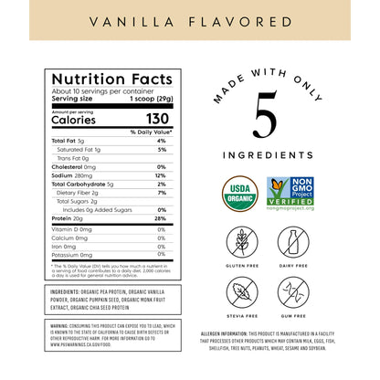 Plant Based Protein Powder - Organic, 20 Grams Per Serving